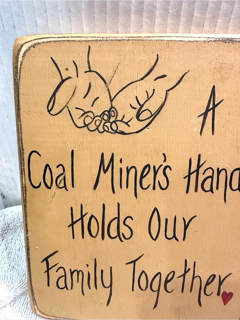 Vintage Coal Miner's Hands Holds Our Family Together Wall Decor - 5.5x7